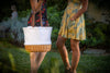 Coronado Canvas and Willow Basket Tote, (Beige Canvas)