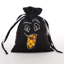  5 X 6-1/2 BLACK GHOST FACE TAFFETA BAG