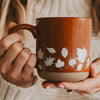 Fall Leaves Orange Stoneware Coffee Mug