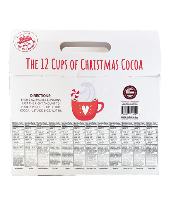 The 12 Cups of Christmas Cocoa Handle 12/cs