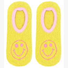  Living Royal Fuzzy Slipper Socks - Happy Face - Yellow