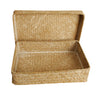 12" Whitewash Seagrass-Reed Basket W/Lid