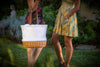 Coronado Canvas and Willow Basket Tote, (Beige Canvas)