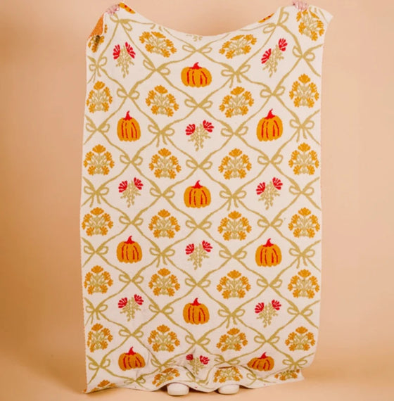 Cozy Dreams Luxe Blanket-Patchwork Pumpkins