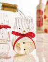 Snowman Wine Glass + Velvet Bow