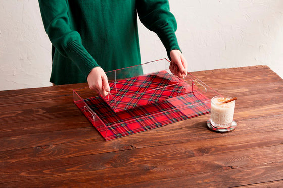 Tartan Acrylic Tray Set