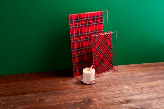 Tartan Acrylic Tray Set