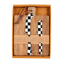  Checkered Cheese Board and Utensil Set