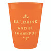 Gold Foil Frost Cups - Eat Drink and Be Thankful - Set of 8