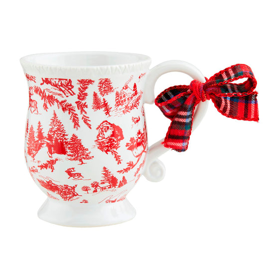 Holiday Print Mug with Bow