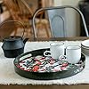 Red Acorns 15 Inch Round Tray