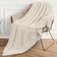  Pavilia Buttery Soft Fluffy Knit Blanket-Cream