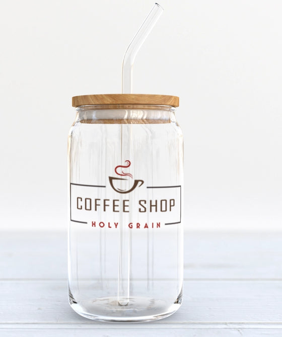 Coffee Beer Glass Can with Lid