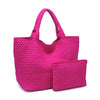 Sky's the Limit - Large Woven Neoprene Tote-Fuchsia