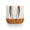 Coronado Canvas and Willow Basket Tote, (Beige Canvas)