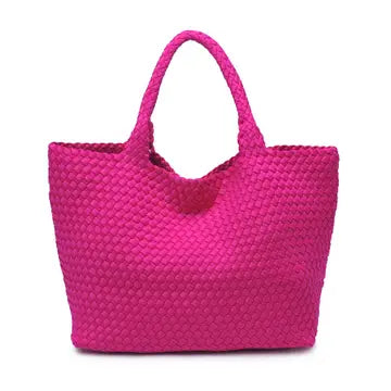 Sky's the Limit - Large Woven Neoprene Tote-Fuchsia