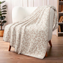  Pavilia Buttery Soft Fluffy Knit Blanket-Pastel Cheetah