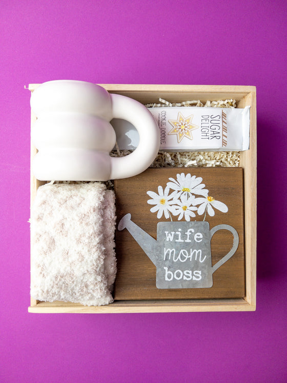 Wife, Mom, Boss Cloud with Coffee Box