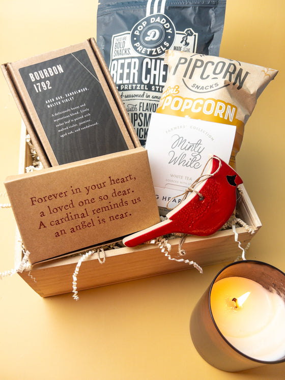 Cardinal Sympathy Box with Snacks