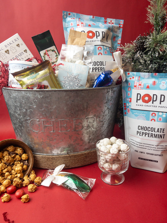 CHEERS to the Holidays Gourmet Snack Tub