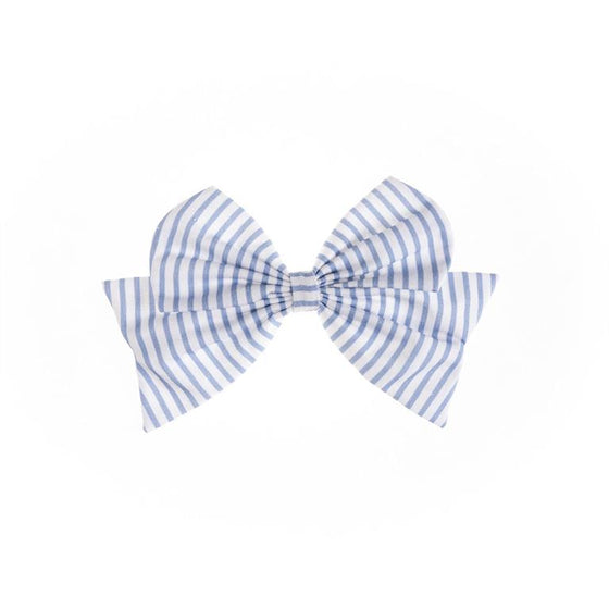 Fabric Bow Blue Stripe
