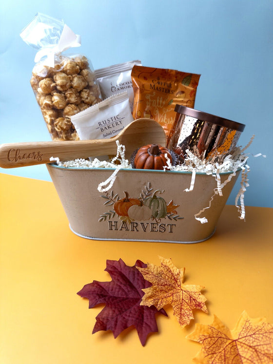 Harvest & Cheers Tin Basket