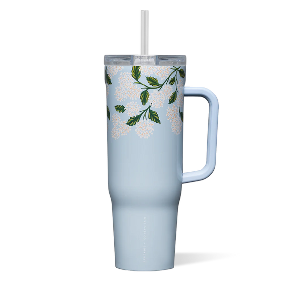 Cruiser - 40oz Rifle Paper - Gloss Blue Hydrangea-Corkcicle