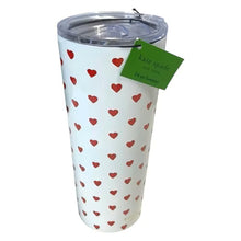  Kate Spade Red Hearts White 24 oz Insulated Stainless Steel Tumbler