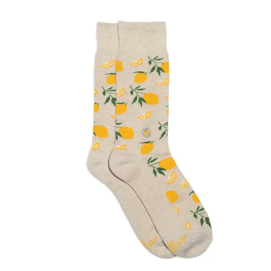 Socks That Plant Trees (Beige Lemons)