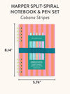 Cabana Stripes Harper Split-Spiral Notebook & Pen Set