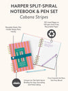 Cabana Stripes Harper Split-Spiral Notebook & Pen Set