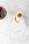 Cheers Cocktail Napkin With Gold Stand