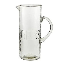  Hammered Glass CHEERS Pitcher