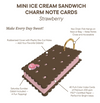 Strawberry Mini Ice Cream Sandwich Charm Note Cards