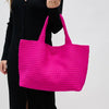 Hot Pink Large Woven Neoprene Tote