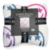 Living Royal Throw Blanket - Star Eyes Happy Faces - Purple & White