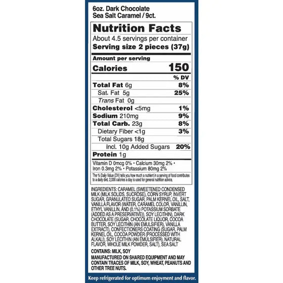 Mascot Pecan Dark Chocolate Sea Salt Caramels 6oz