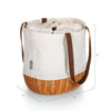 Coronado Canvas and Willow Basket Tote, (Beige Canvas)