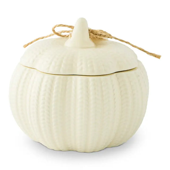Sweater Pumpkin Shaped Ceramic Candle with Lid