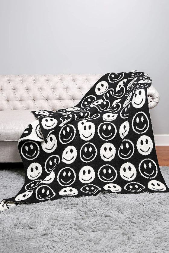 Black & White Cozy Smile Blanket