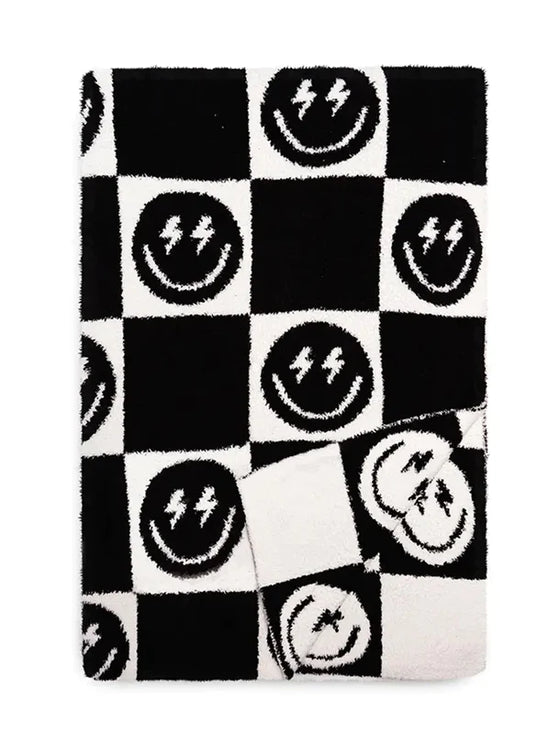 Black & White Cozy Smile Blanket