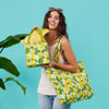 Lemon Blossoms Reusable Canvas Tote