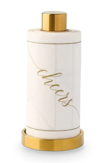  Cheers Cocktail Napkin With Gold Stand