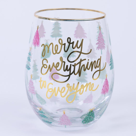 Merry Everything Everyone Stemless Wine Glass