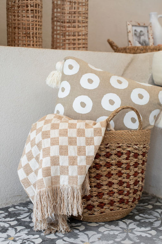 Checkered Woven Cotton Blanket