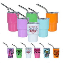  Mini Shot Glass Tumbler with Straw, 2 oz.