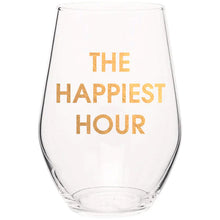  "The Happiest Hour" Stemless Wine Glass