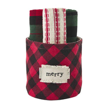  Red Check Towel Bucket