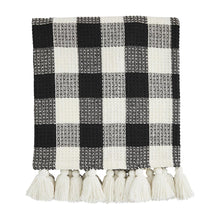  Buffalo Check Knit Blanket- Cream & Black