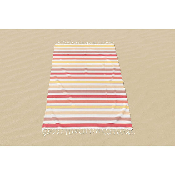 Orange Striped Turkish Beach Towel